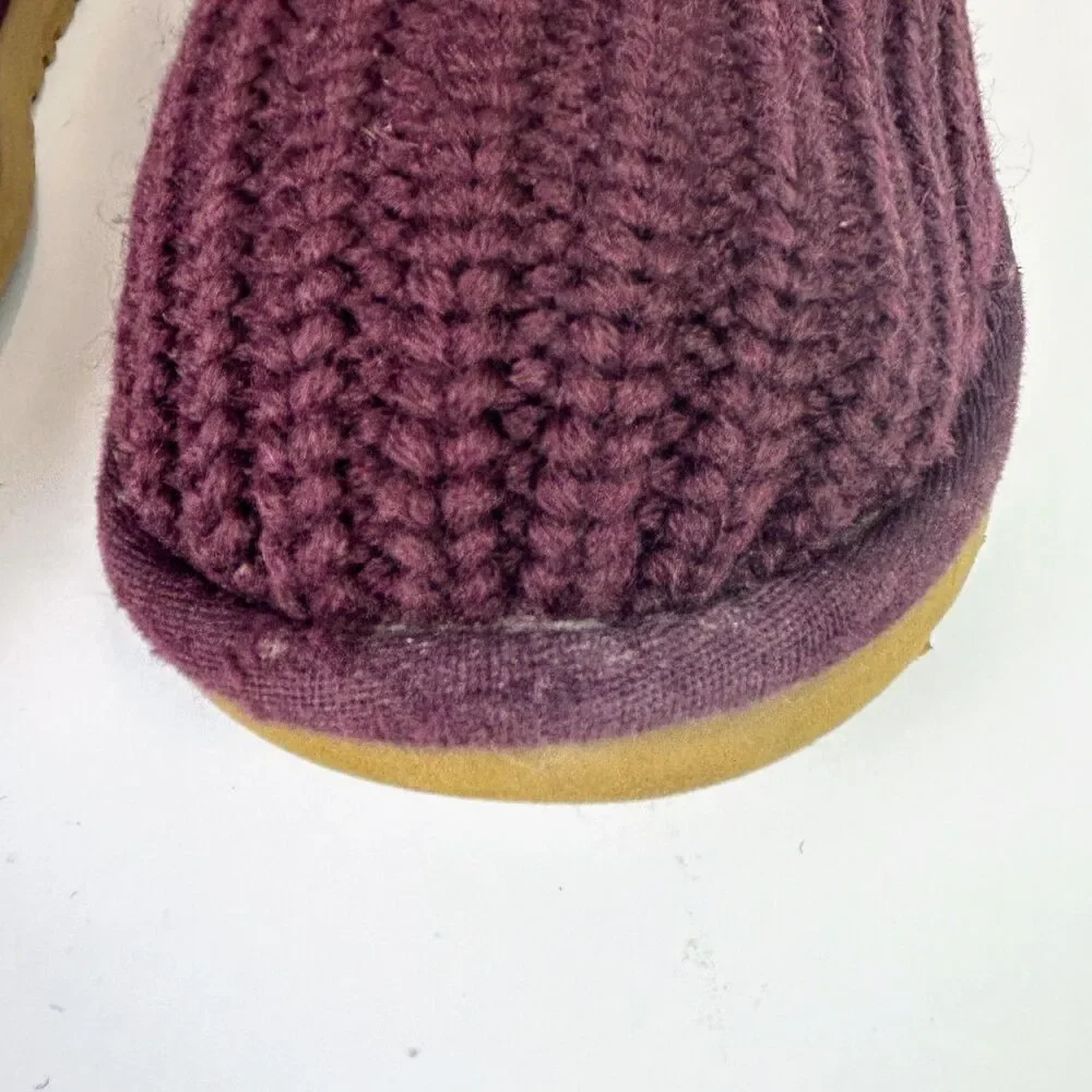Ugg Classic Cardy Knit Boots Burgundy Convertible Tall or Mid Calf Button Shoe 7